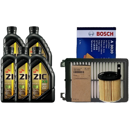 SK엔무브 지크 제로 X9 0W20 5L + 필터세트 현대 쏘나타DN8 1.6 가솔린 터보_이미지
