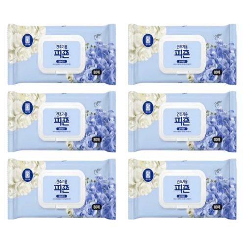 피죤 건조기용 블루비앙카 80매 (6개)_이미지