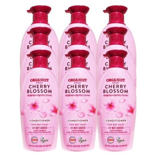 LG생활건강 오가니스트 체리블라썸 수분영양 컨디셔너 500ml (9개)