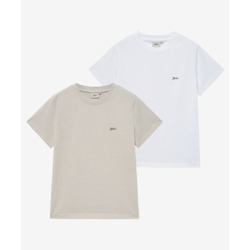 예일 2PA 우먼즈 스넬로고 반팔티셔츠_화이트웜 그레이 881009 S 881009