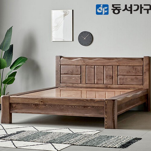  동서가구 S프리미엄 소나무 통원목 돌침대 Q [편백맥반석]