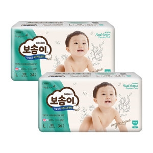 보솜이 리얼코튼 오가니크 팬티형 대형-남아용 (68매)_이미지