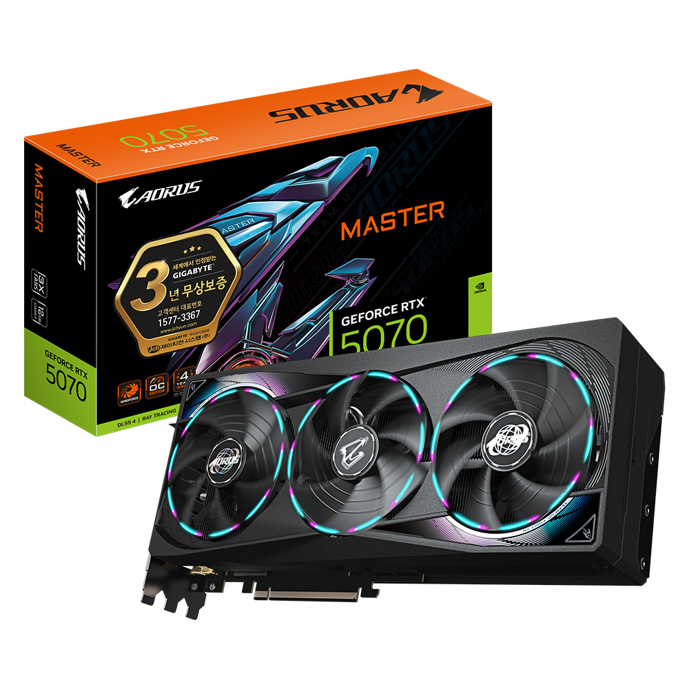 GIGABYTE AORUS 지포스 RTX 5070 MASTER D7 12GB 제이씨현