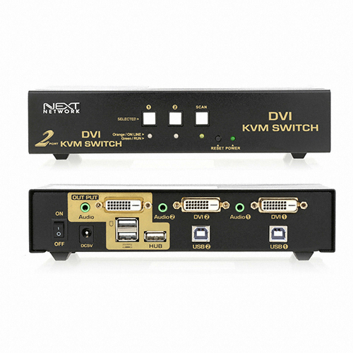 이지넷유비쿼터스 넥스트 2:1 USB DVI KVM 스위치 (NEXT-7302KVM-DVI)_이미지