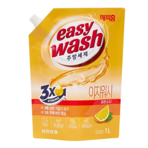 해피홈 이지워시 주방세제 레몬소다 리필 1L (2개)_이미지