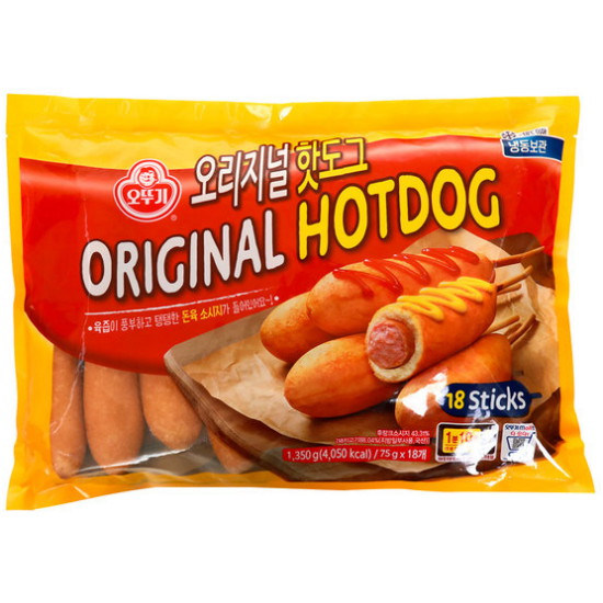 오뚜기 맛있는 오리지널 핫도그 18개입 1.35kg (1개)