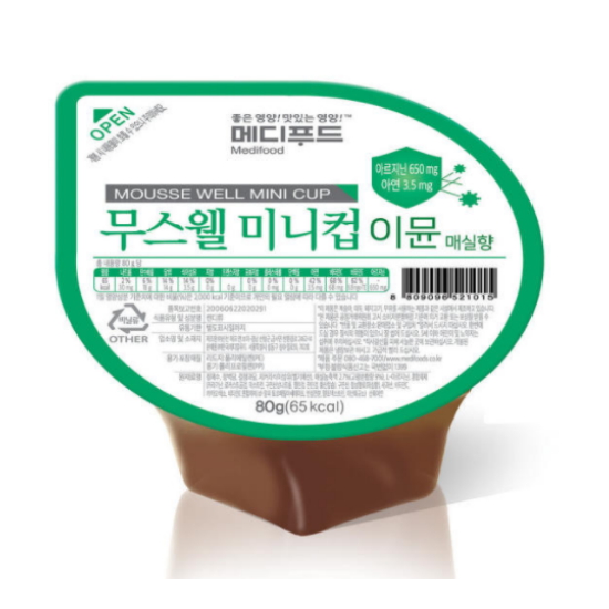 한국메디칼푸드 메디푸드 무스웰 미니컵 이뮨 매실향 80g (1개)_이미지