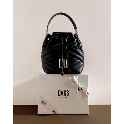 WOMENS ACCESSORIES 블랙 칼라일퀼팅 가죽 버킷백 DCBA4F931BK 마감임박 XXX