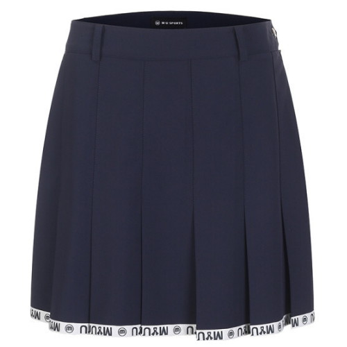 엠유스포츠 플리츠 밑단 프린트 스커트 MU22122SC02_NAY
