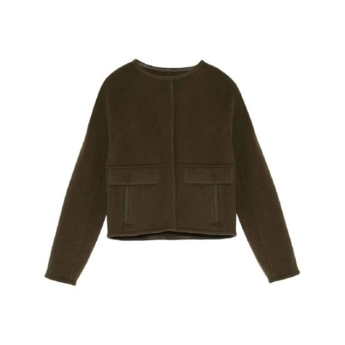 가죽 트리밍 디테일 재킷 25WYV01554CATL T