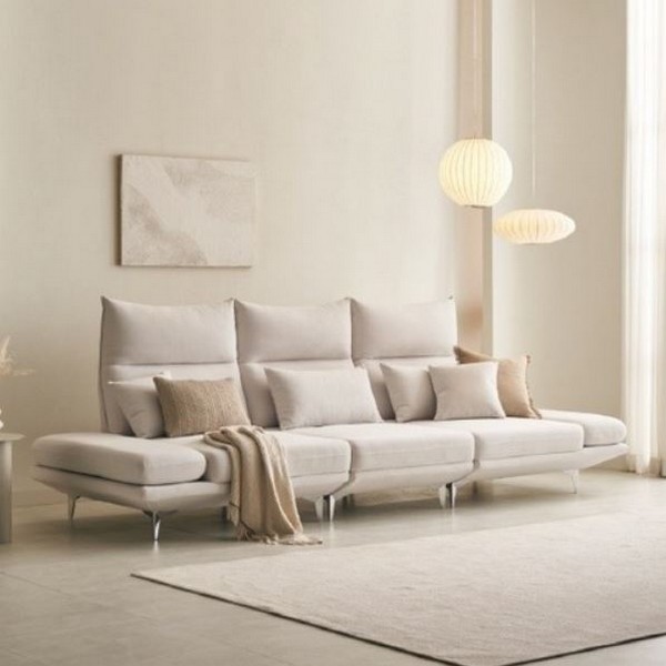 폴로까사 한샘몰 듀레스트 와이드 맞춤조절 스윙 가죽 소파 4인용_이미지