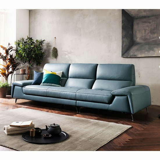 자코모 레디 슈렁큰 천연가죽 소파 4인용 (스툴별도)_이미지