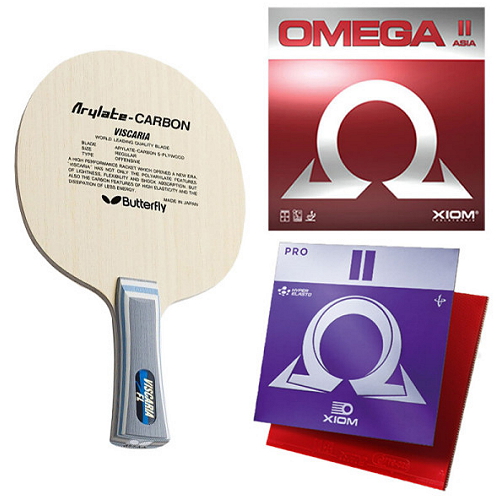 버터플라이 비스카리아 + 엑시옴 오메가2아시아 프로 러버 부착세트_이미지