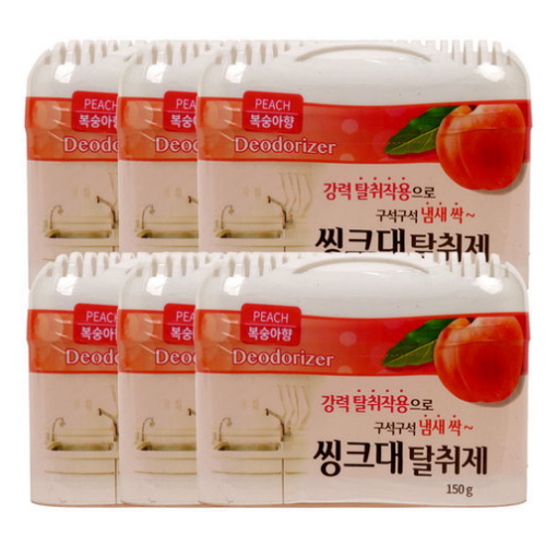 해피룸코리아 싱크대 탈취제 복숭아향 150g (6개)_이미지