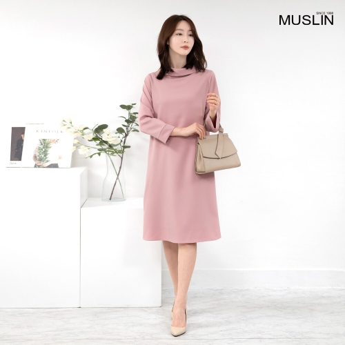 엄마옷 보트넥 롱 원피스 OP613572 중년여성/50대/60대/70대/빅사이즈/할머니옷