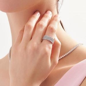 도로시 여성 18k 레이첼 랩 다이아몬드 반지 5줄(16-20호)_이미지