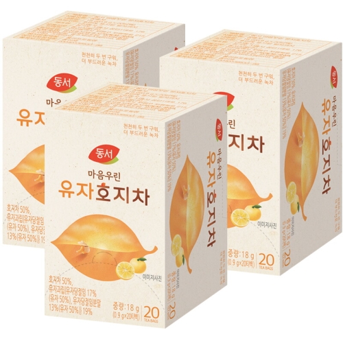 동서식품 마음우린 유자 호지차 20개입 (3개)_이미지