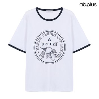 Ab.plus 레몬 배색 반팔 티셔츠 LSA5MK37A