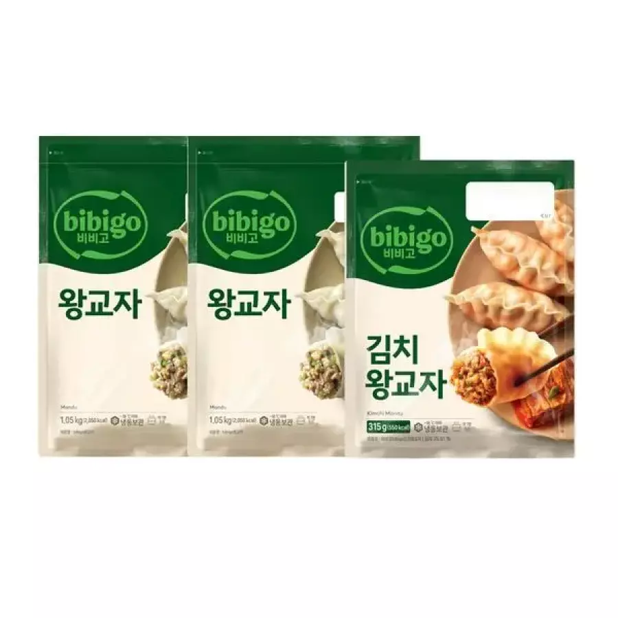 CJ제일제당 비비고 왕교자 1.05kg x 2개 + 김치왕교자 315g x 1개