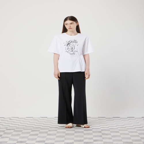 씨씨콜렉트 C253PSM028_사이드 셔링 프린트 티