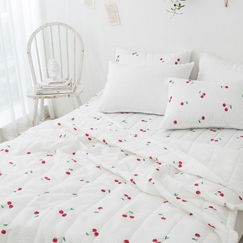 방울 시어서커 여름 냉감침대패드 (슈퍼싱글 SS)_이미지