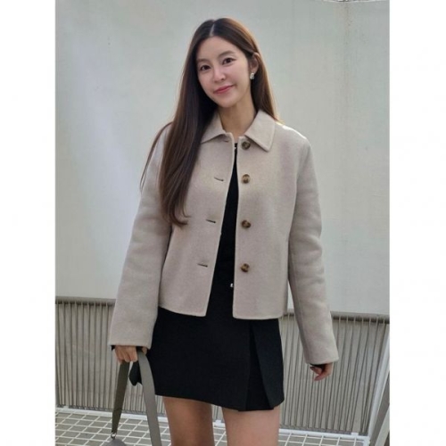 LF 질스튜어트 뉴욕 우먼 리뷰이벤트 뉴욕 베이지 멜란지 울캐시미어 혼방 숏코트 JSCO3D130I1 3