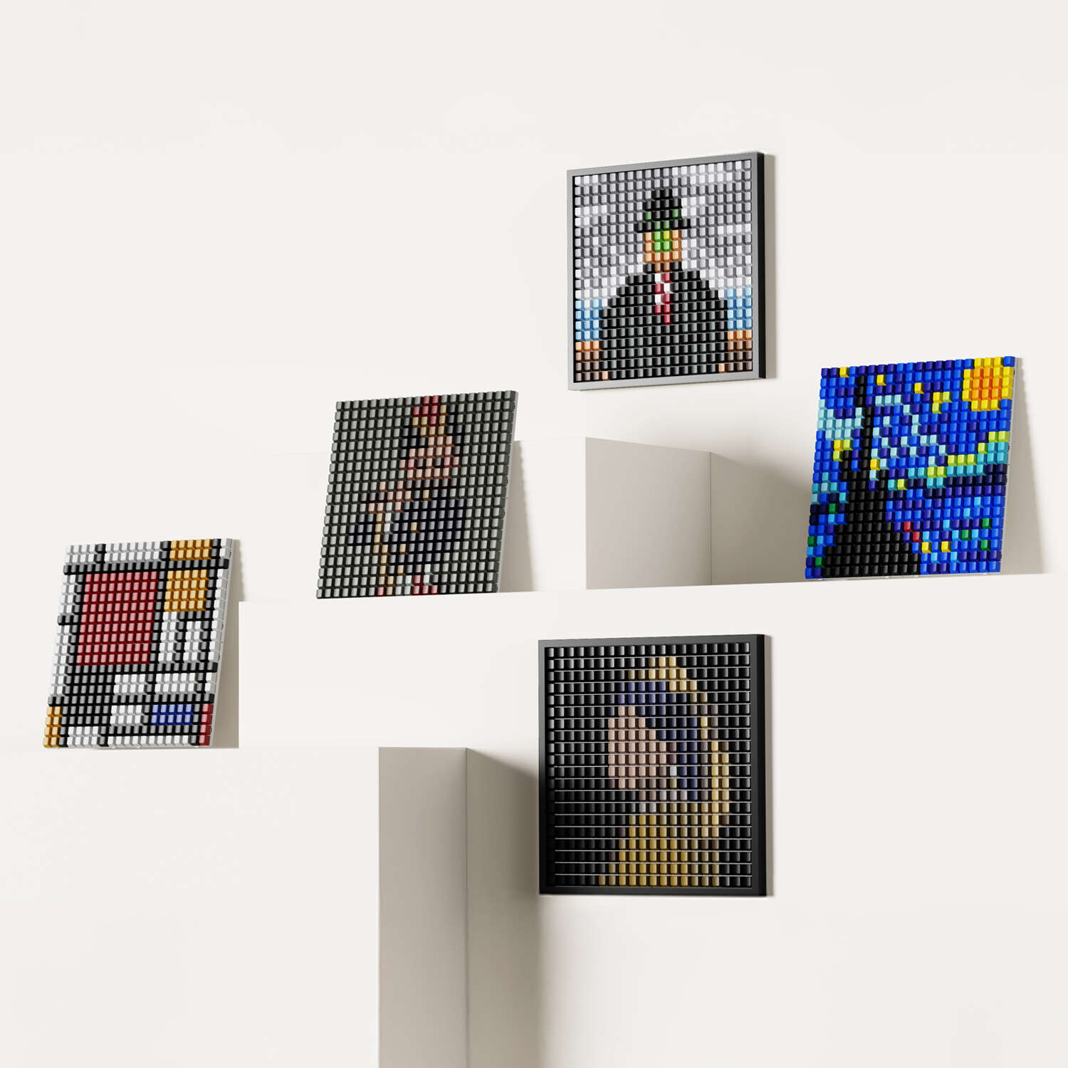앱코 DIY 키캡 액자 명화 시리즈 400x400mm (진주 귀걸이를 한 소녀)_이미지