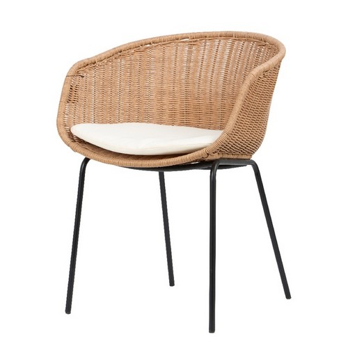 M955 라탄 둥근 등받이 암체어