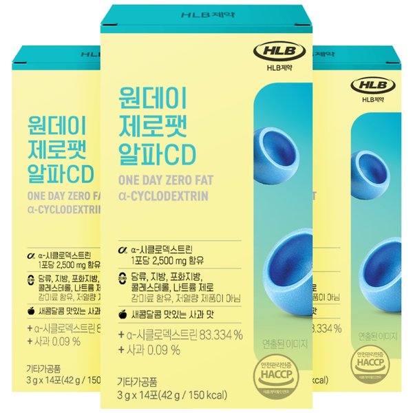  HLB제약 원데이 제로팻 알파 CD 14포 [3개]