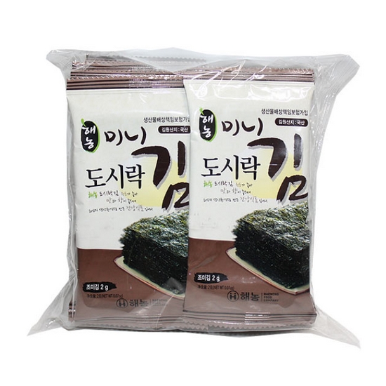 해농식품 미니 도시락김 2g이미지입니다. 누르면 해당 게시물로 새창이동합니다.
