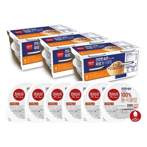 CJ제일제당 햇반 파로 통곡물밥 190g 12개 + 통곡물밥 130g 6개_이미지