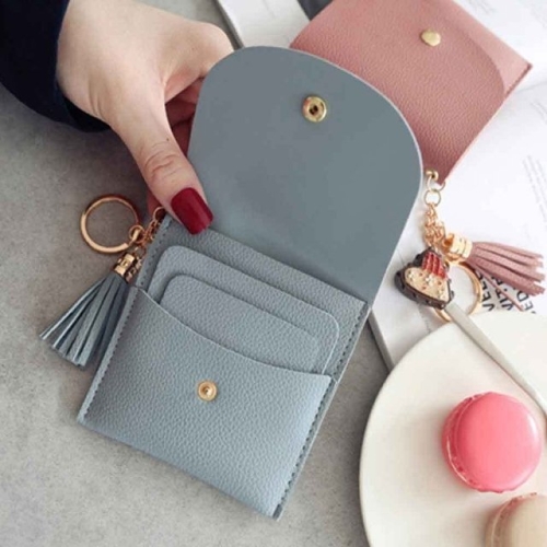 니지 태슬장식 미 갑 카드지갑 똑딱이단추 학생지갑 심플 WFIP26K