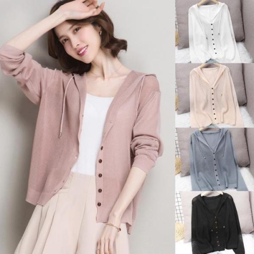 더블디 여리여리 후드 니트 가디건 HH-B120 S10270599_이미지