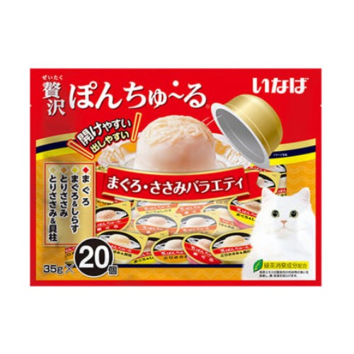 이나바 캣 챠오 제이타크 퐁츄르 참치&닭가슴살 버라이어티 TSC-115 700g (35g x 20p) (10개)_이미지