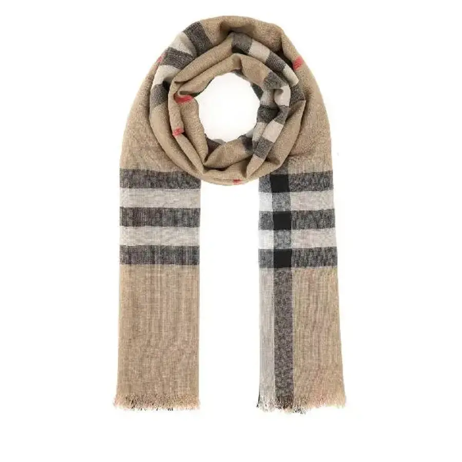 버버리 Embroidered wool blend foulard 8078779 A7026 CHECKED 20JP1