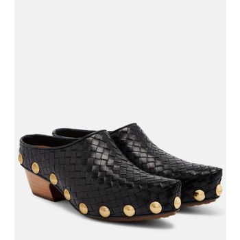 보테가베네타 Gondola 인트레치아토 스터드 레더 클로그 153606335