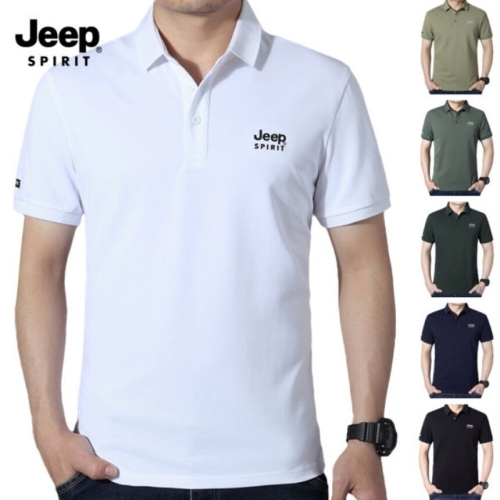 JEEP SPIRIT 여름 반소매 자수 로고 캐주얼 카라 티 JP1158