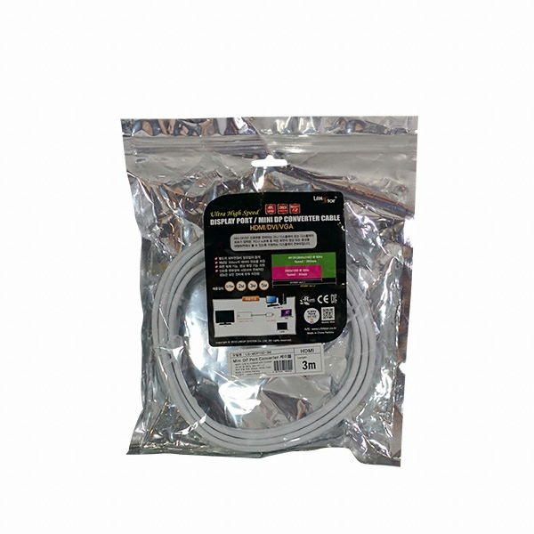 라인업시스템 LANSTAR Mini DisplayPort 1.2 (미니디스플레이포트) to HDMI 케이블 (LS-MDP192, 3m)_이미지