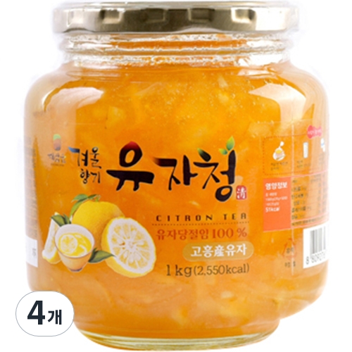 해맑음 겨울향기 유자청 1kg 1개입 4개