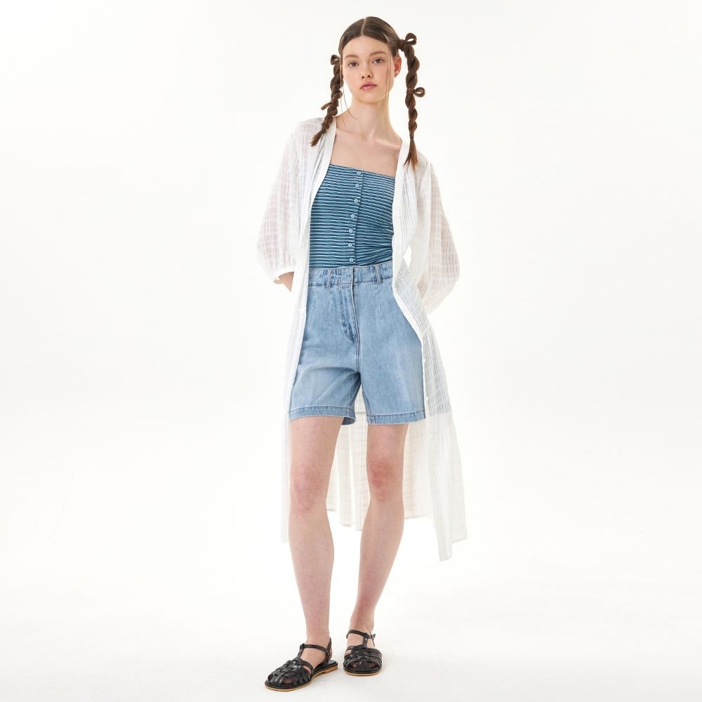 라인 시스루 롱 원피스 NWOPPG60
