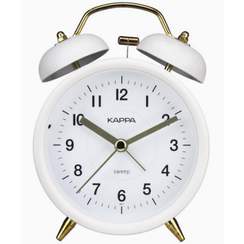 카파 클래식 화이트 저소음 트윈벨 알람시계 T917_이미지