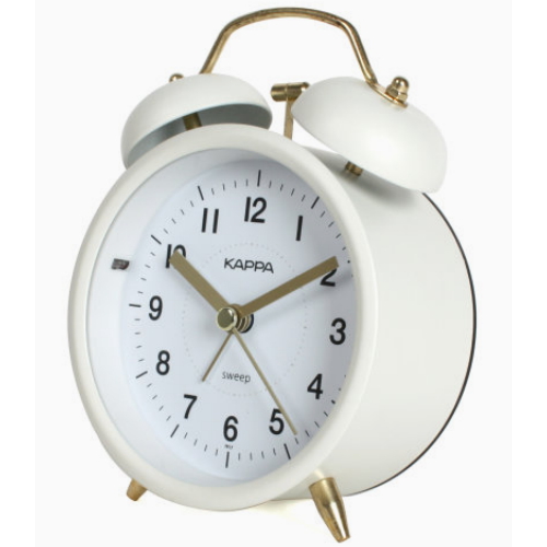 카파 클래식 화이트 저소음 트윈벨 알람시계 T917_이미지