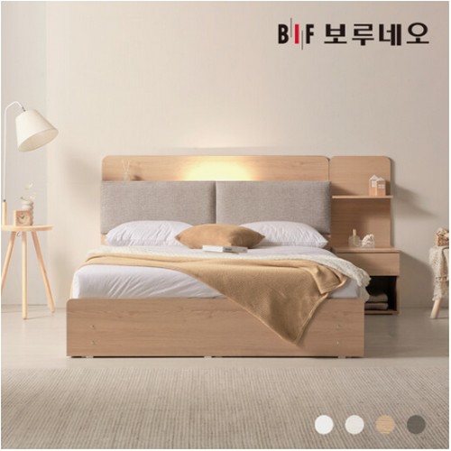BIF보루네오 리오Po 3서랍 수납 호텔 침대 Q+협탁 (매트별도)_이미지
