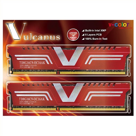V-Color DDR3-1600 CL9 Vulcanus 패키지 (16GB(8Gx2))_이미지