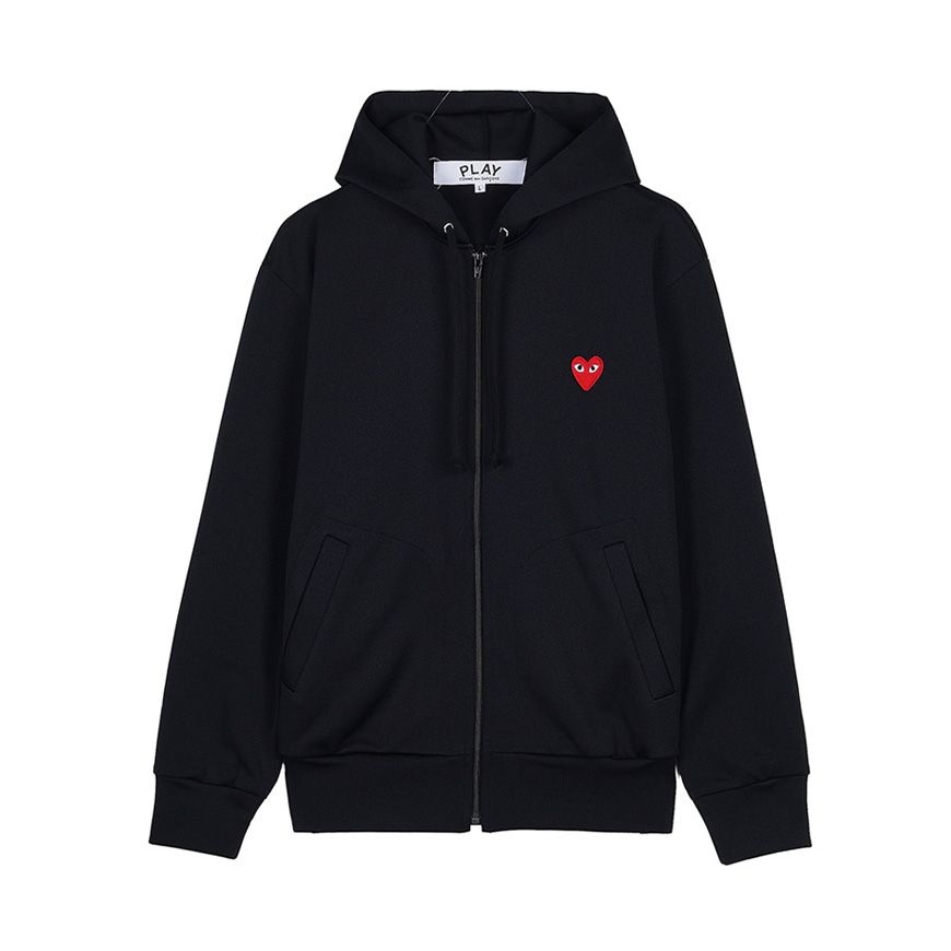SS26 공용 레드하트 와펜 후드집업 AZ T172 051 BLACK