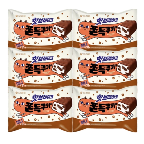 오리온 핫브레이크 쫀득쿠키바 미니 352g (6개)_이미지