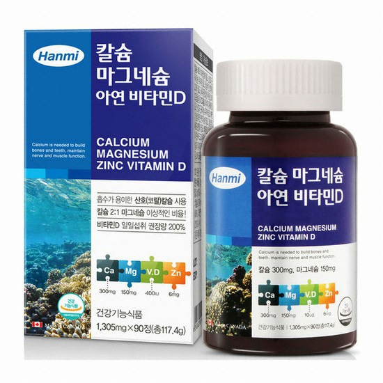 한미헬스케어 칼슘 마그네슘 아연 비타민D 90정 (1개)_이미지