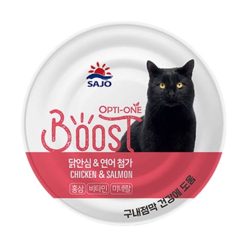사조 옵티원 부스트 닭안심&연어 캔 160g (1개)_이미지