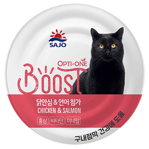 사조 옵티원 부스트 닭안심&연어 캔 160g (1개)_이미지