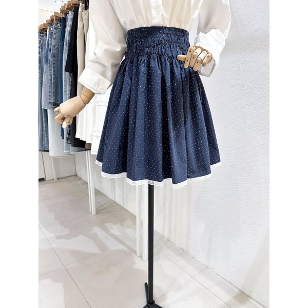 아이올리 LAP 밑단레이스 스모킹 도트스커트 AS7XS263 35784013_이미지